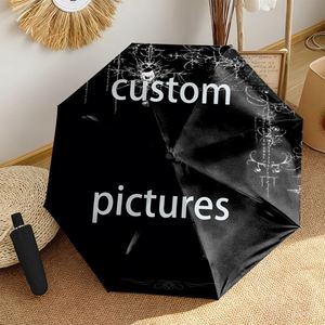 1 Parapluie Pliant Gothique Personnalisé avec Photo, Sans Minimum de Commande, Cadeau Personnalisé avec Image Sombre, Impression UV, Ombrello Personnalisato - Product Image 3