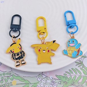 QY Enamel Keychain anime Charmander Eevee Metal Pendant Cartoon Anime Bag <b>Clip</b> Key Ring Fans - Product Image 2