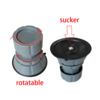 Pack de 4 patins anti-vibration durables BIT, plateaux de sol antidérapants en caoutchouc, pieds réglables en hauteur pour machines à laver et réfrigérateurs (4 pièces)