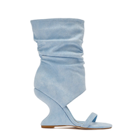 Sandales pour femmes avec logo personnalisé, design d'usine, talon compensé, bottines à la mode