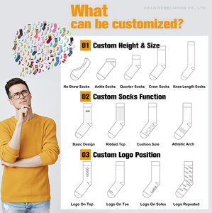 High Quality Knitted Crew <b>Socks</b> for Women & <b>Men</b>-Youth Sport Anti-slip <b>Compression</b> Cotton Custom <b>Socks</b> - Product Image 3