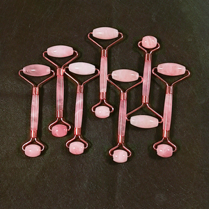 Globes de massage du visage pour visage, rouleau de quartz rose pour les poches des yeux anti-âge - Product Image 5