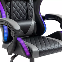 Un ensemble de table de jeu bon marché RGB PC chaise de jeu noir ensemble de table réglable LED ordinateur Table de jeu chaise de bureau