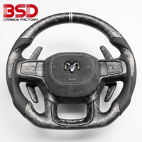Volant de course personnalisé en cuir forgé et fibre de carbone pour Dodge 2018-2027 Ram TRX 1500/2500/3500/4500