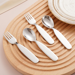 Juego de Cubiertos de Acero Inoxidable 304 de Dos Piezas con Mango Corto, Apto para Lavavajillas, Diseño Moderno para Helados y Frutas para Niños - Product Image 3