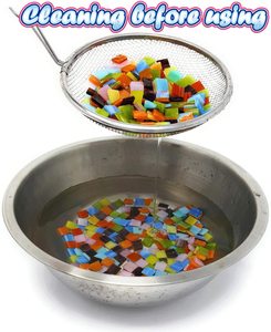 WANDIOR Gạch Khảm Thủy Tinh Màu Sặc Sỡ Trang Trí Hình Vuông Nhỏ 10X10Mm Để Tự Làm Đồ Thủ Công - Product Image 2