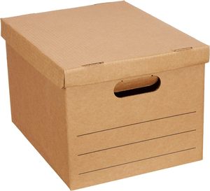 In Stock Heavy-Duty <strong>Cardboard</strong> Moving And Office <strong>Storage</strong> <strong>Boxes</strong> With Reinforced Handles Removable Lid For Packing Filing Archiving - Product Image 2