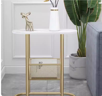 Table basse moderne de luxe léger en marbre avec structure en fer, design durable, garantie 5 ans, meuble de salon, table d'appoint de canapé