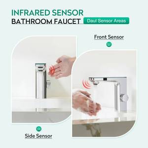 Robinet de lavabo cascade moderne à LED chromé avec capteur infrarouge pour salle de bain - Product Image 3