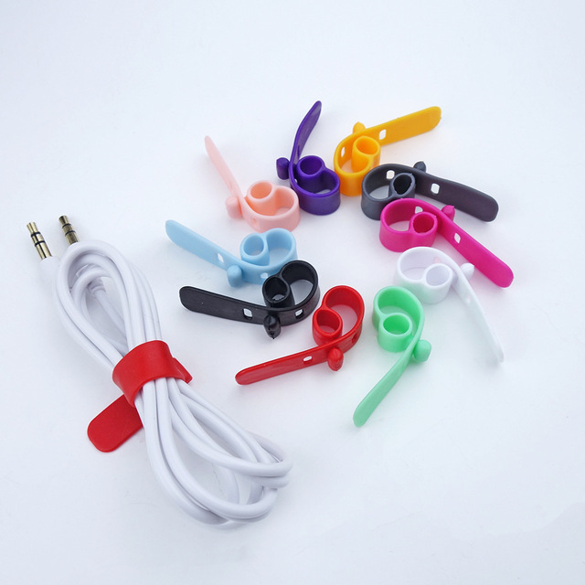 Anti-Loss Silicone Strap Cord Organizer Reusable Cable Holder for Headphones, Chargers, Data Cables Portable Cord Storage