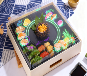 Cao cấp giấy nghệ thuật cứng nhắc Sushi Hộp quà tặng từ đóng cửa có thể tái chế tái sử dụng tùy chỉnh in logo thân thiện với môi trường bao bì thực phẩm - Product Image 4