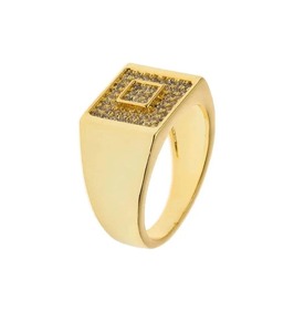 Men's Iced Out <b>CZ</b> Baguette Finger <b>Ring</b> Luxury Hip Hop Jewelry - Product Image 2