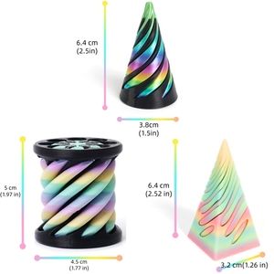 Jouets anti-stress en spirale imprimés en 3D, structure tridimensionnelle rotative, jouet de bureau bicolore pour soulager le stress - Product Image 2