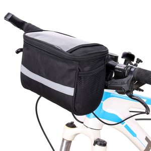 Sac de guidon de vélo personnalisé, durable, imperméable, avec logo personnalisé, léger (1 kg), en polyester. - Product Image 1