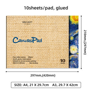 Sinoart Tùy Chỉnh 100% Bông 10Sheets <span class=keywords><strong>A4</strong></span> <span class=keywords><strong>A4</strong></span> Kích Thước 280G Vải <span class=keywords><strong>Pad</strong></span> Cho Dầu Acrylic Tranh Nghệ Sĩ Vải Miếng Đệm - Product Image 3