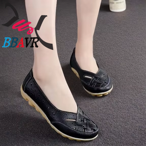 Xym 2025 Mocasines de mujer cerrados con lazo, ligeros de verano, con diseño hueco, estilo europeo americano, tallas grandes, comercio exterior - Product Image 2