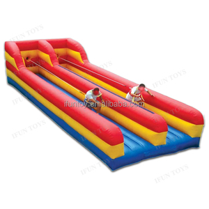 Parcours de Bungee Gonflable Commercial 2-en-1, Jeu Sportif Interactif, Matériau PVC, Taille 2mx12m, Toutes Saisons, Portable - Product Image 1
