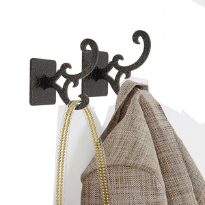 Decorative Antique Black Rustic Cast Iron Wall Hook Bracket with Ornate Scroll Design Vintage Metal Hanging Hook for Home Decor - Product Image 5
