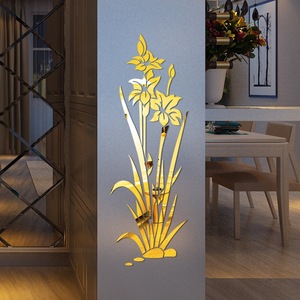 Haute Qualité Auto-Adhésif Acrylique Lily <span class=keywords><strong>Stickers</strong></span> Muraux Miroir Lily Sticker Mural pour <span class=keywords><strong>Chambre</strong></span> Creative TV Fond Mur Décor - Product Image 6