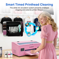 Impresora DTF Erasmart A3 33cm x 30cm (13 pulgadas) Rosa para Camisetas, Textiles, Adhesivos y Ropa, Máquina de Impresión DTF para Pequeñas Empresas