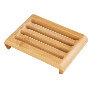 Wholesale Eco Friendly Bamboo Wood Soap Dish Holder Rectangular Kitchen Soap Tray With OPP Bag