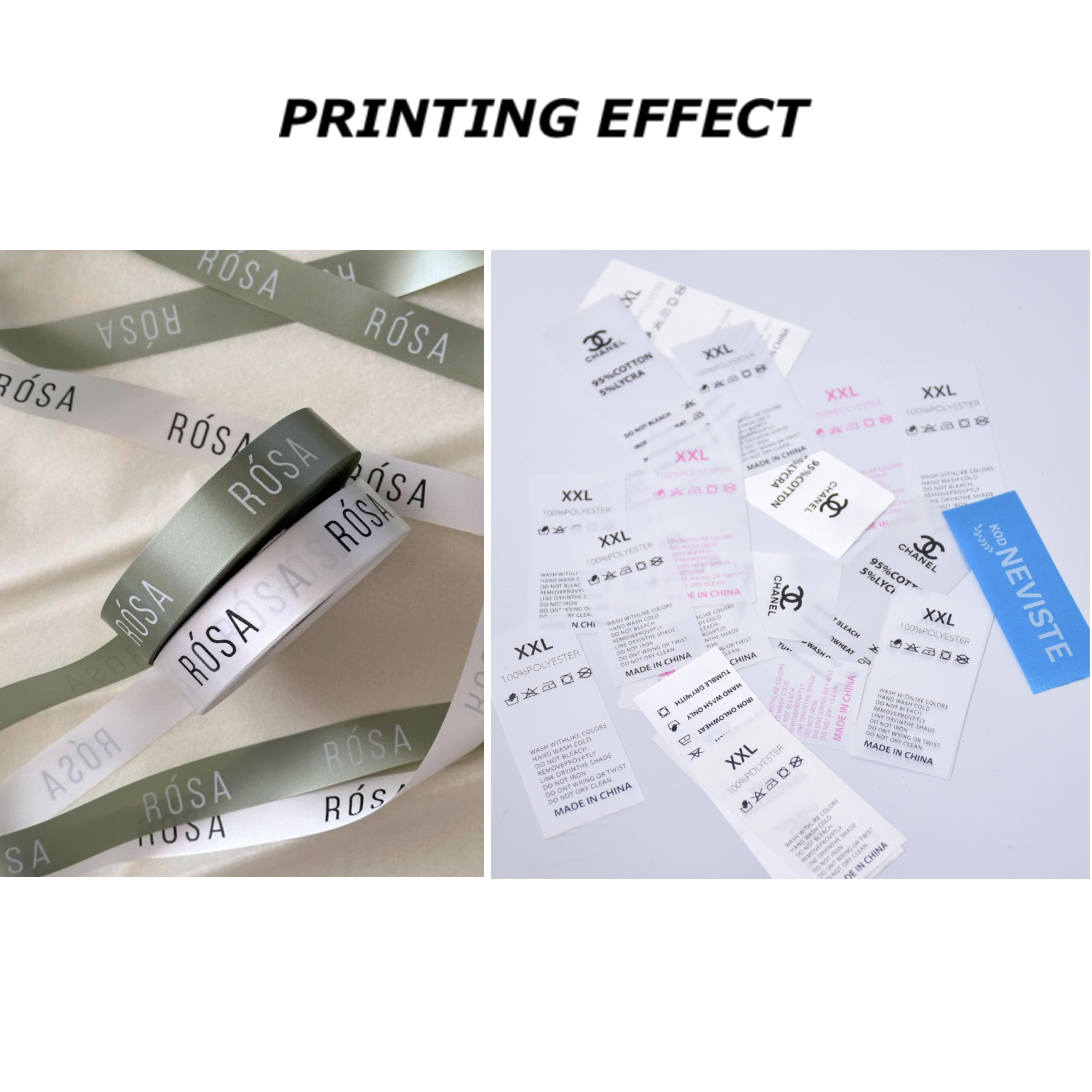 Custom High Quality Colorful Satin Ribbon Single Face with Printed Clothes Label for Craft Festival Gift Packaging Decoration