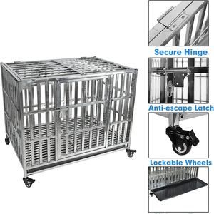 Metal köpek evcil hayvan kafesi besleyici köpek evi gabbia cani başına katlanabilir sandık evcil hayvan kafesi - Product Image 4