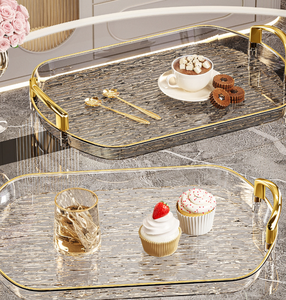 PET tray for tea cup and snack <b>storage</b> Luxury high-<b>end</b> living room decoration - Product Image 2