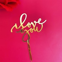 Camilla Valentinstag Acryl Quadratischer Gold/Silber Cake Topper für Jubiläums- und Geburtstagsfeiern