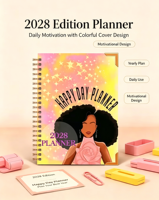 Agenda 2028 personnalisé : planificateur quotidien, hebdomadaire, mensuel et annuel, reliure cousue, couverture rigide avec pages intérieures personnalisables