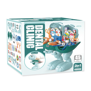 45 pièces jouets de dinosaure glissants faisant semblant de jouer au <span class=keywords><strong>docteur</strong></span>, ensemble médical dinosaure étui pour enfants - Product Image 6