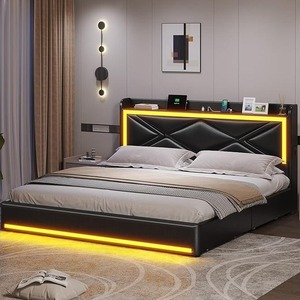 Stile nordico personalizzato grande <span class=keywords><strong>letto</strong></span> in ferro Design moderno con lampada a LED flessibile Cross-Border Hot-Selling per gli studenti - Product Image 2