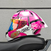Nouveaux casques de moto intégraux ORZ avec visière simple, doublure en mousse ABS, fermeture rapide pour hommes et femmes, toutes saisons