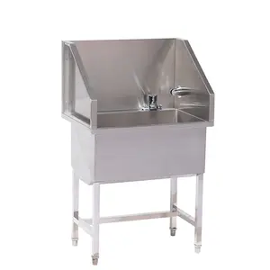 Pet Bath Grooming Tub Dog Washing Station from Home Dog Bath Dog Bathing Tub with Back Splash and Faucet Assembly