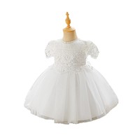 Robe de cérémonie en dentelle et tulle pour tout-petits, vêtements pour enfants, robes d'été en gros pour filles, robe de baptême, robe de princesse