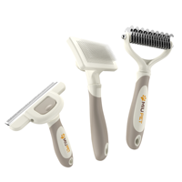 Ensemble de brosses de toilettage pour animaux de compagnie en plastique 3 en 1, sûr, portable, facile à utiliser, avec des outils de démêlage et d'élimination des poils pour chats et chiens