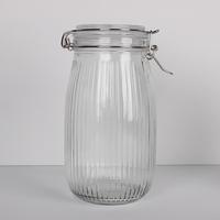 Grand pot de conservation en verre de 1500 ml avec couvercle hermétique à pince, récipient alimentaire de cuisine pour cornichons, couvercle à rabat, 750 ml, 1000 ml, 500 ml