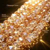 Perles en verre de cristal facettées de 8 mm en gros d'usine, en vrac, pour la fabrication de bijoux DIY, accessoires pour bracelets et colliers, en boîte