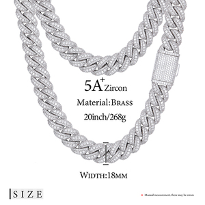 Vente en Gros de Bijoux Hip Hop Homme Bling Chaîne Maille Cubaine Iced Out en Laiton Plaqué Or 18mm avec Diamants CZ Zircon pour Rappeur - Product Image 6
