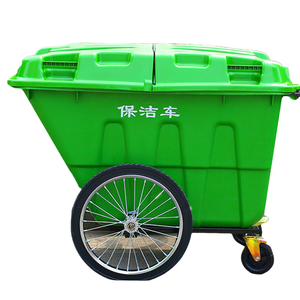 최저가 400L 공공 쓰레기통 | 헤비 듀티 휠 및 핸들이 있는 실외 도난 방지 쓰레기통 - Product Image 6