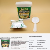 Su Bo Four Flavors Spinach Egg Flower Carrot Mushroom Soup 8g Fresh Vegetable Instant Soup with Cup Spoon