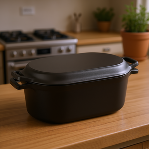 Olla holandesa de hierro fundido esmaltado de 3.5 litros, resistente, con tapa, compatible con inducción, apta para horno. - Product Image 2