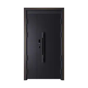 Alta qualidade Double Leaf Main Security Entrance Steel Door Design para portas de aço personalizadas Apartamento