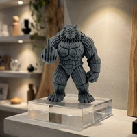 Figurine de démon musculaire 3D en PLA, texture rayée, sculpture de créature fantastique, décoration de bureau à domicile, ornement audacieux