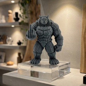 Figura <span class=keywords><strong>de</strong></span> Bestia Demoníaca Musculosa en 3D, Textura Rayada PLA, Escultura <span class=keywords><strong>de</strong></span> Criatura Fantástica, Decoración para el Hogar u Oficina, Adorno Impresionante - Product Image 5