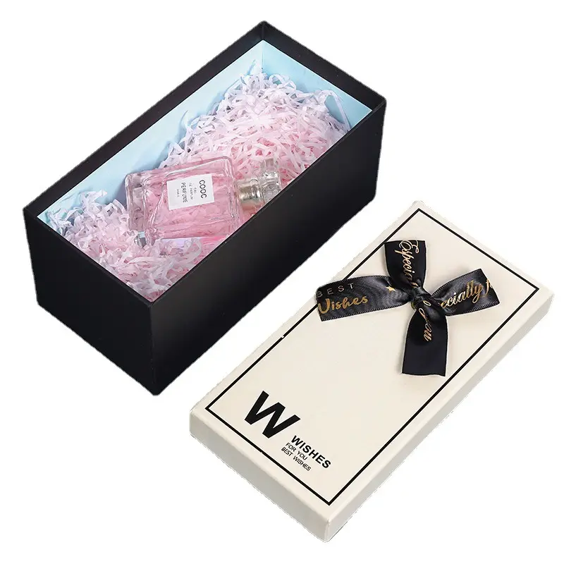 Cinta cuadrada Taza de café Perfume Caja de regalo de Navidad Embalaje de regalo de cumpleaños Tapa y base de cartón