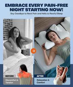 Sommeil Médecin Approuvé Refroidissement Orthopédique Mousse À Mémoire Oreiller Conception De Contour Ergonomique pour Dormeur Latéral Adultes Cervical - Product Image 2