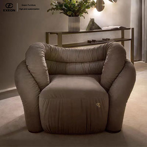 Nouveau design de canapé minimaliste italien classique en tissu, fauteuil inclinable créatif et luxueux pour villa, combinaison de chaises individuelles pour la maison - Product Image 2