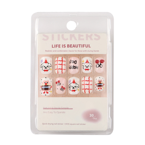 ชุดเล็บปลอมพร้อมกาว คุณภาพระดับร้านทำเล็บ วัสดุ ABS <span class=keywords><strong>แบบ</strong></span>เต็มเล็บ <span class=keywords><strong>ลาย</strong></span>สี่เหลี่ยม สติ๊กเกอร์เจลลี่ <span class=keywords><strong>ลาย</strong></span>สำเร็จรูป ปลายเล็บยาว/กลาง - Product Image 2