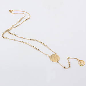 Collar de Cuentas de Oración Islámica Rosario con Colgante de Alá en Árabe Chapado en Oro para Mujer, Joyería Musulmana al por Mayor - Product Image 3
